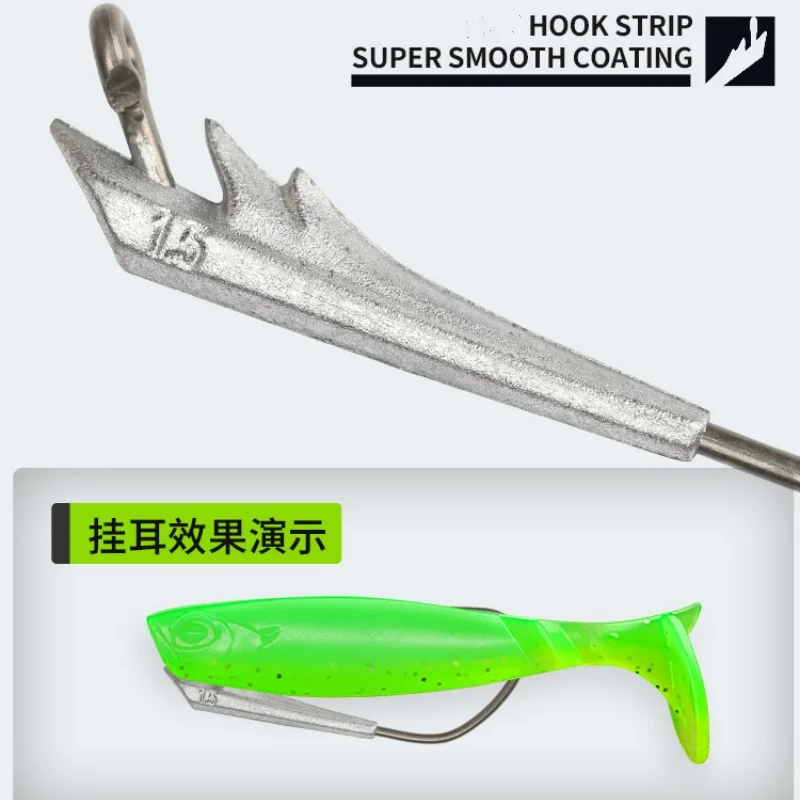 Angelhaken mit Bleigewicht, 4 x verstärkter Hakenstange, Wurm-Jig-Kopfhaken, Texas Rig Spiral Sinking Lure, Lot 10 Stück, Ausverkauf – Detail 2