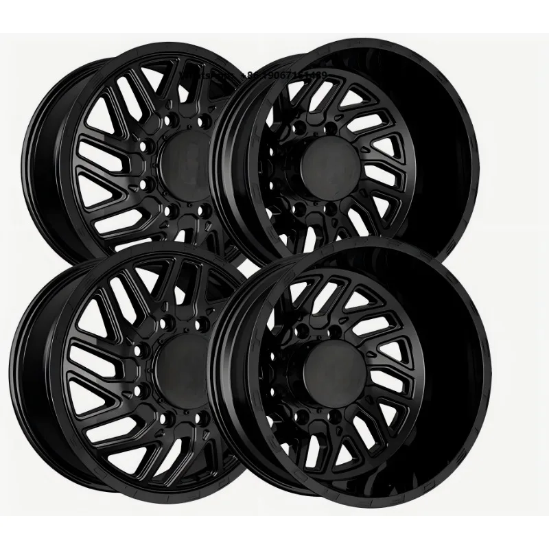 4x4 Forged Dually Wheels Set 6 Dually 24x8.25 26 28 30 8x210 Gloss Black 105mm Wheels Rims Off Road Wheels