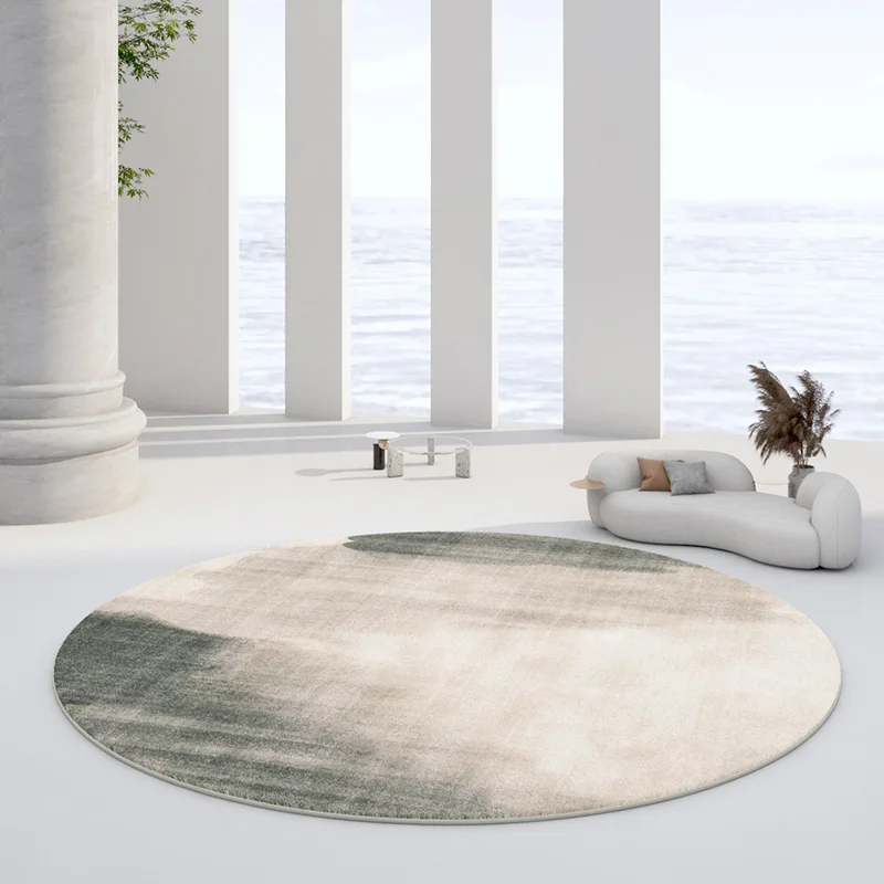 European Style Plush Round Rug – Soft Thick Floor Mat for Bedroom & Living Room Home Decor