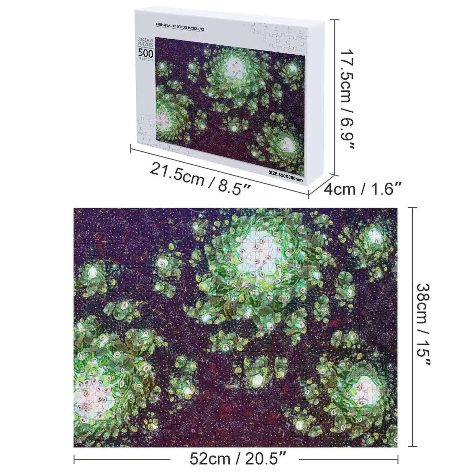 Puzzle fractale di frutta e verdura Puzzle in legno con foto opere d'arte personalizzate