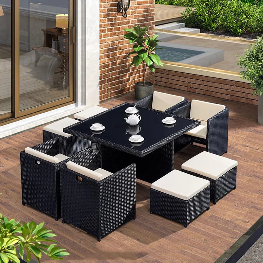 Luxury Garden Furniture Outdoor Sets Unique Modern Back Yard Patio Furniture Sets Rattan Lounge European Mueble Jardin Furniture