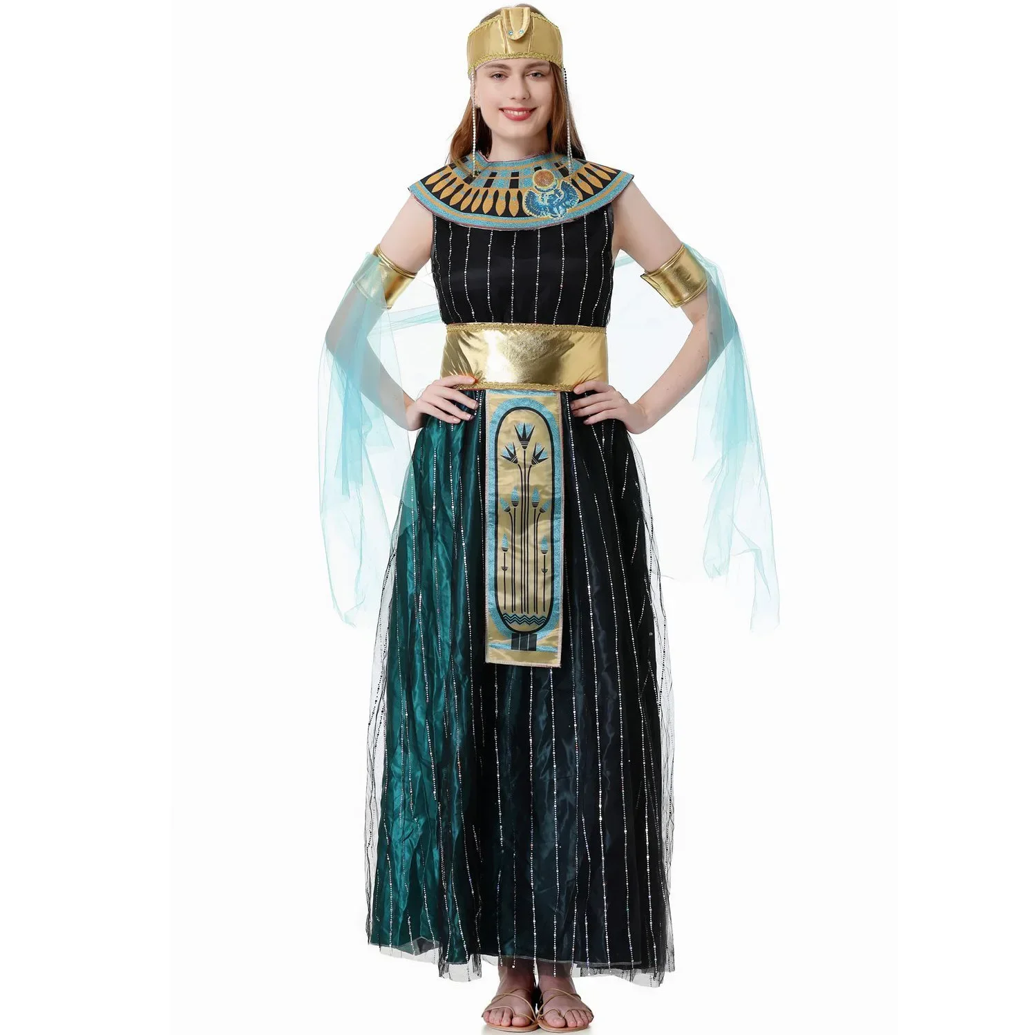 

Women Greek Queen Cosplay Costume Ancient Egypt Cleopatra Dress Myth Goddess Carnival Dress