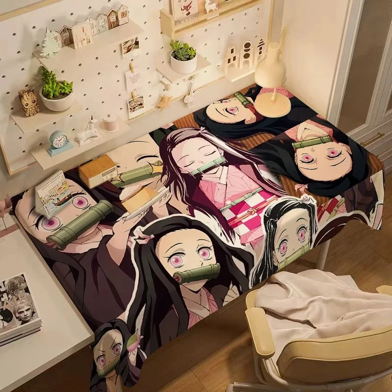 

Ghost Blade Cartoon Cosplay Cartoon Table Cloth anime Stitching Sense Dormitory Bedroom Desk Dustproof Cloth