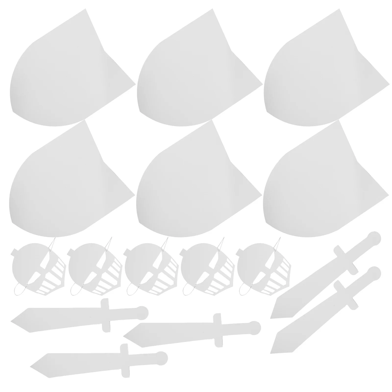 

5Sets Kids Shield DIY Paintable Cardboard Knight Medieval Role Playing Costume Craft Kit Fun Party Accessories