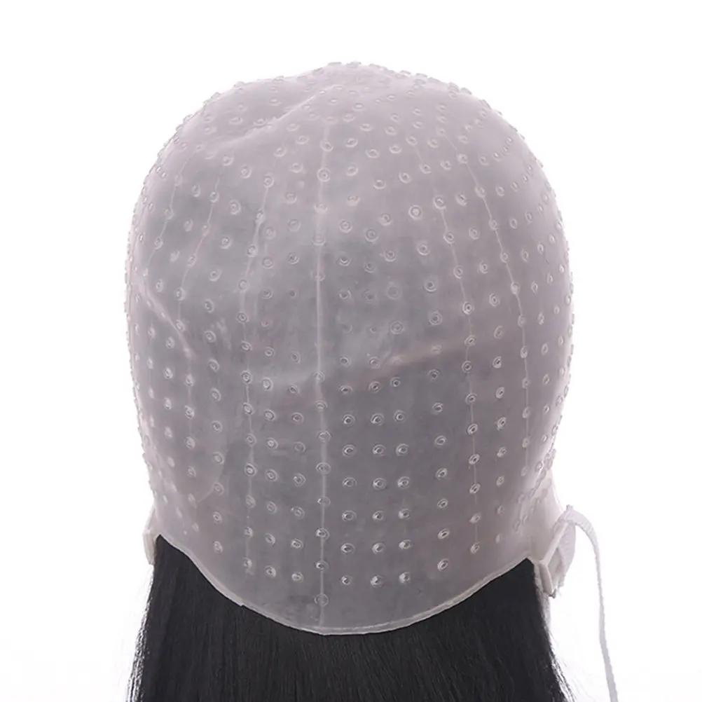

2Sets Silicone Hair Coloring Cap for Highlights Touch-Up DIY Dyeing Tool Reusable Heat Resistant Dye Cap Hair