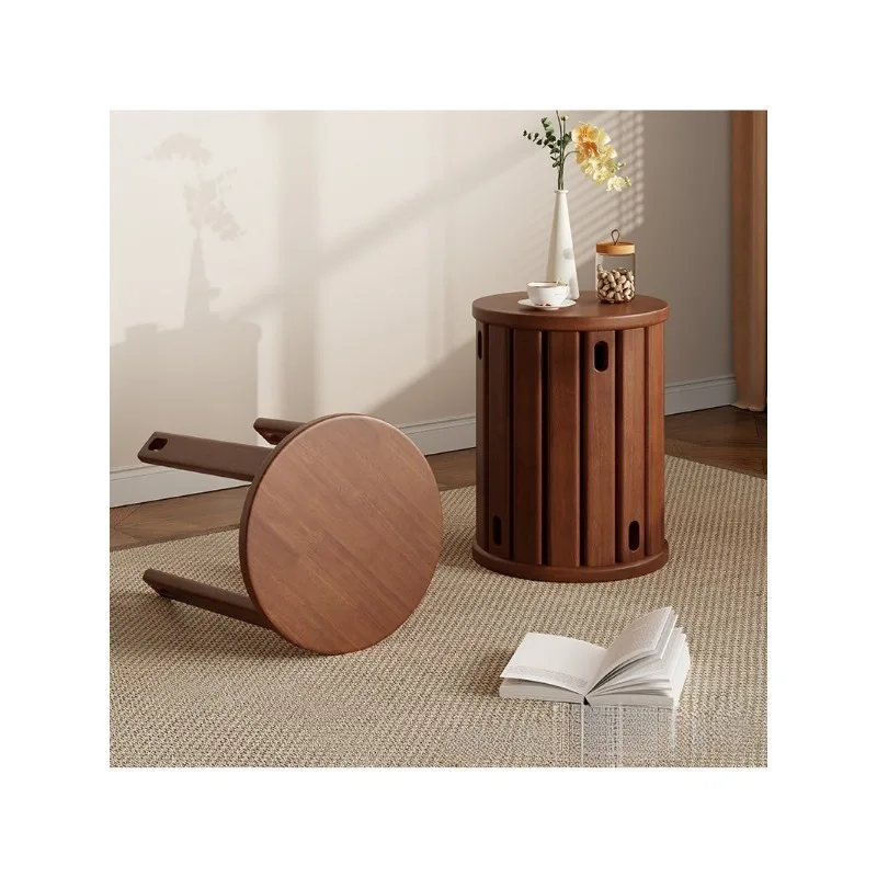 Stacked music stool Household solid wood stackable round stool New Chinese stool Small low stool Kitchen dining room Small stool