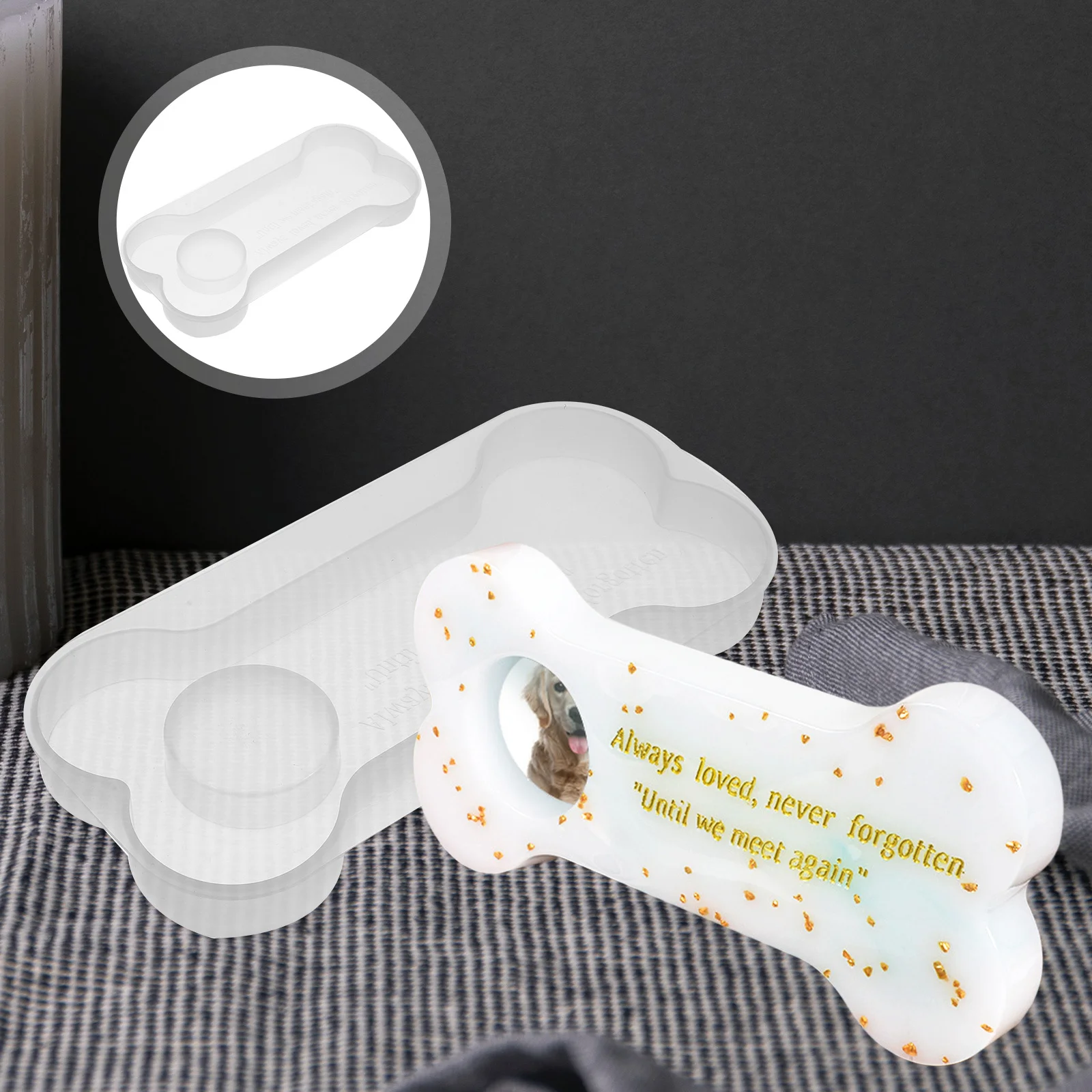 

DIY Bone Shape Dog Tombstone Silicone Mold Flexible Durable for Holder Tray Craft Memorial Stone Bone Shape Mold