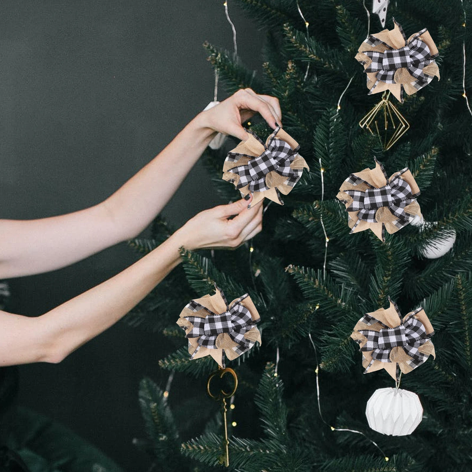 

3 Pcs Bow Decoration Christmas Tree Bows Decorative Party Ornament Xmas Gift Winter Bowknot
