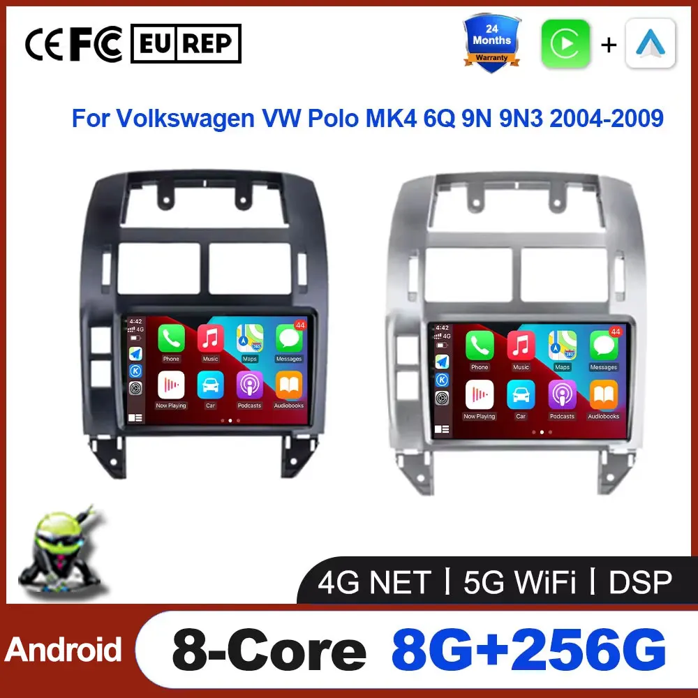 

Android Auto Car Radio For Volkswagen VW Polo MK4 6Q 9N 9N3 2004 - 2009 Multimedia Video Player GPS Carplay Screen Tools Stereo