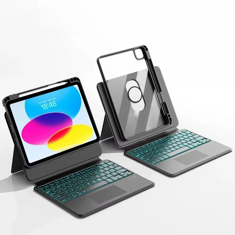 

360 Rotating Keyboard Case for iPad 10.2/10.5/ air 11/ Pro 12.9/13 Inch 2022 2024 Tablet Custom Case Keyboard with Touchpad