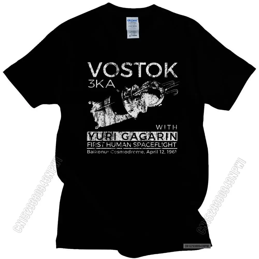 Vintage CCCP T Shirt Vostok Tshirt Men Cotton Urban Soviet Union Yuri GagarinT-Shirt Soft Fabric USSR Spacecraft Tee Tops Gift