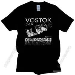 Vintage CCCP T Shirt Vostok Tshirt Men Cotton Urban Soviet Union Yuri GagarinT-Shirt Soft Fabric USSR Spacecraft Tee Tops Gift