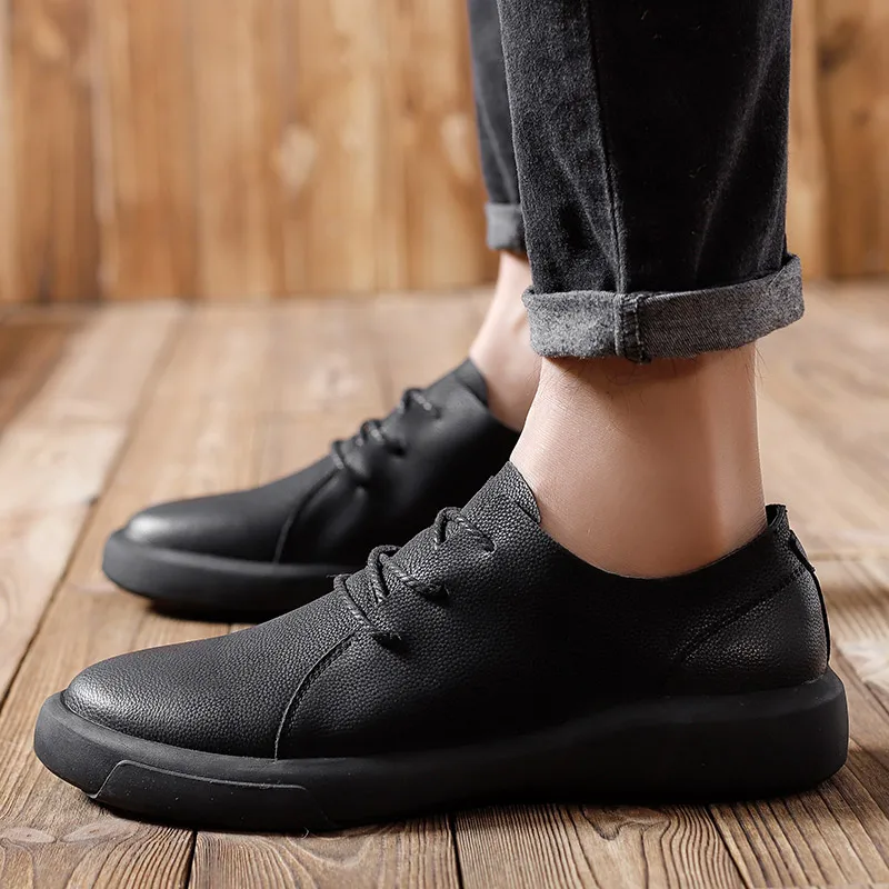 New Youth Casual Shoes Brown PU Platform Advanced Fashion Trend Social Senior Designer Footwear Shoes Men's Shoes