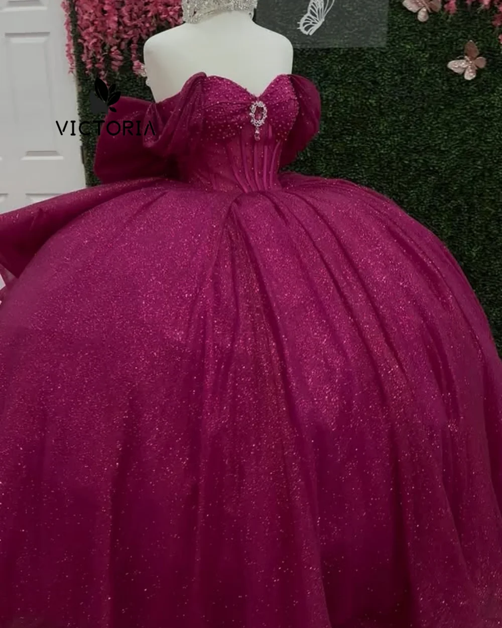 

Hot Pink Quinceanera Dresses 2026 Princess Sweet 15 Years Girl Birthday Party Dresses Off The Shoulder Vestidos Customized