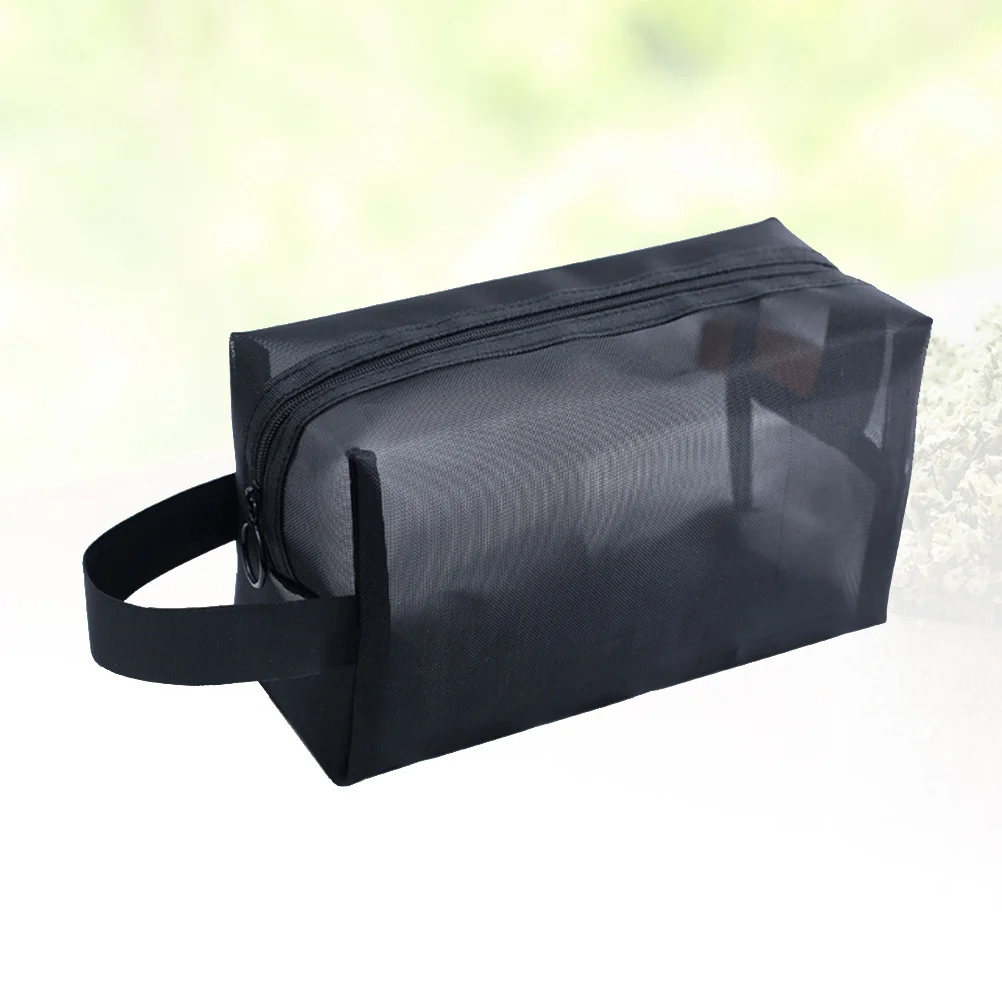 3Pcs Mesh Bag Set Portable Zipper Makeup Pouch Organizers for Toiletries Coins Jewelry Large Medium Small Size Travel