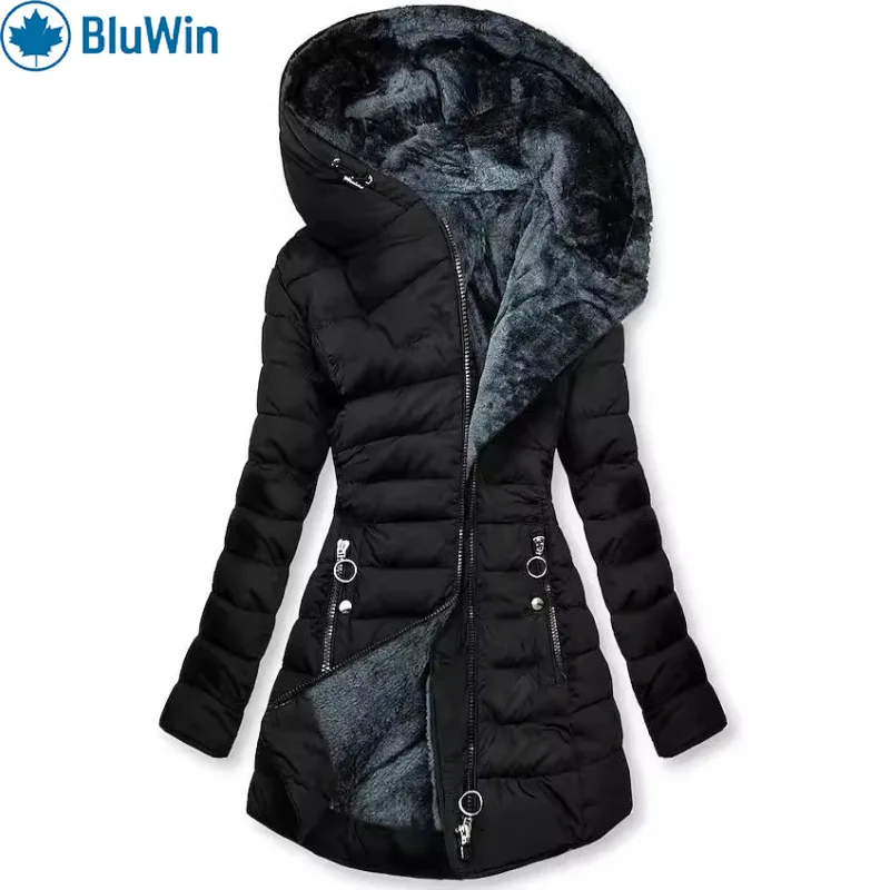 

BluWin 13Colors Winter Parka for Women Hooded Warm Coat with Faux Fur Trim Slim Fit Puffer Jacket Outerwear