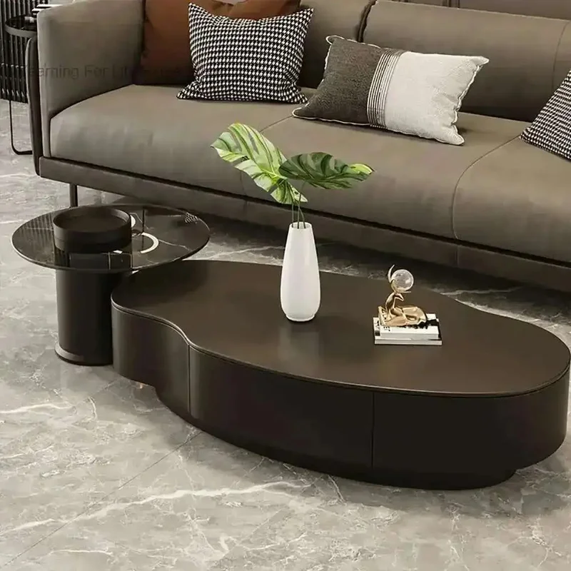 

Modern Nordic Coffee Table with Unique Storage Decorations