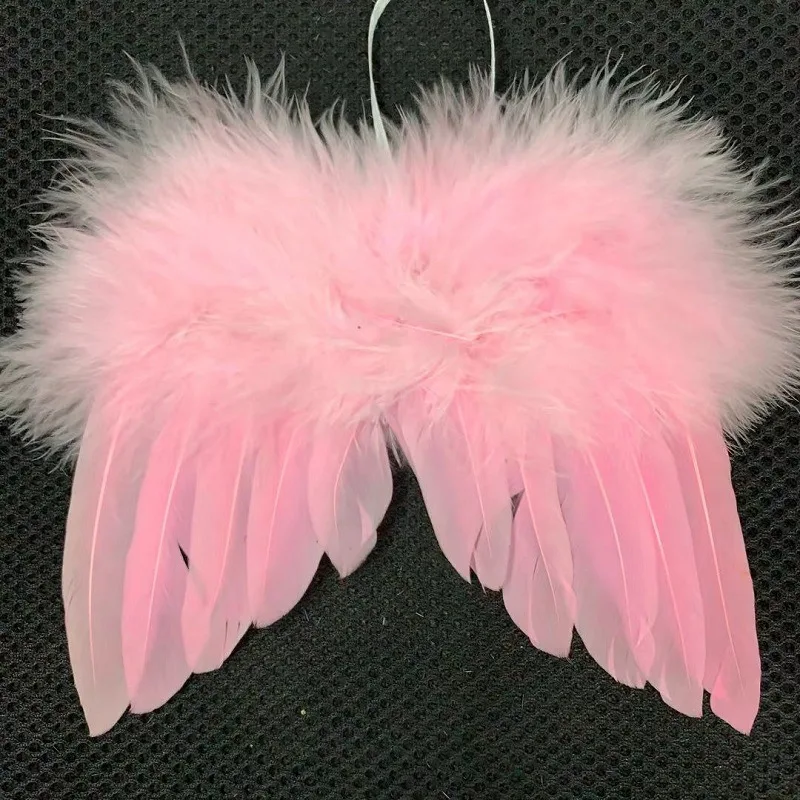 أبيض خمر ريشة الجناح جميل شيك الملاك شجرة عيد الميلاد الديكور معلقة زخرفة المنزل/حفلة/الزفاف الحلي عيد الحب #6