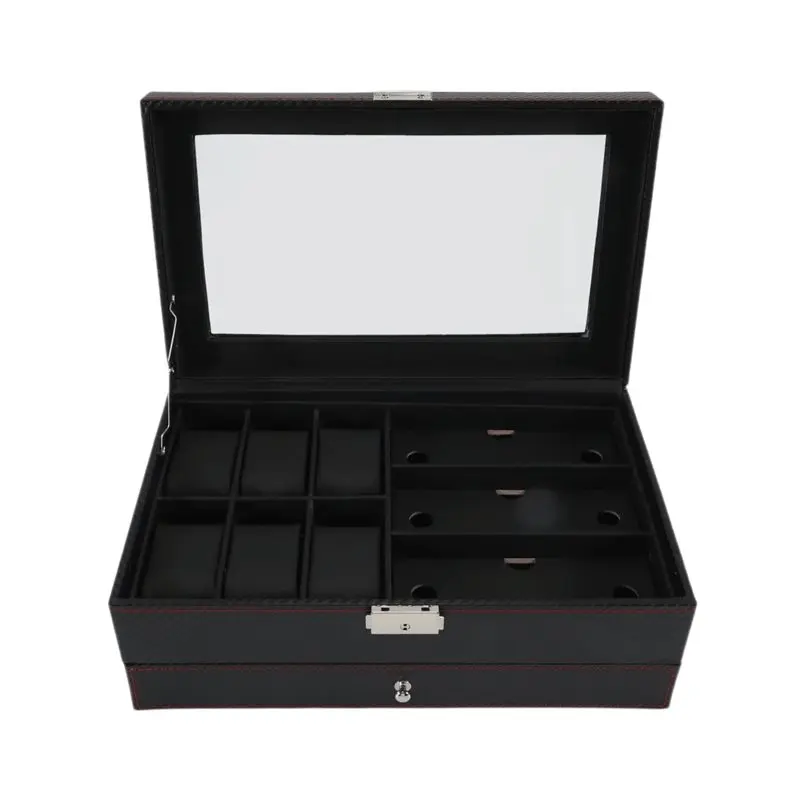 watch-box-mens-jewelry-box-with-6-slot-watch-case-3-slot-sunglasses-organizer-2-layers-lockable-watch-holder-a31r