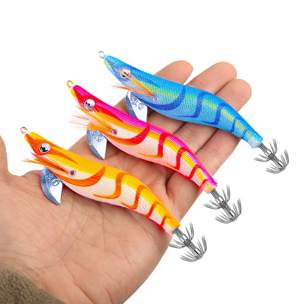 FSDZSO Squid Bait  2.5# 3.0# 3.5# Artificial Jigging Lures Slow Sinking Strong Hooks Sea Fishing Octopus Cuttlefish Luminous EGI