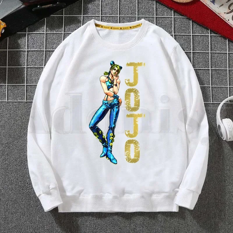 Jojo Bizarre Adventure Kujo Vaporwave Aesthetic Hoodies Sweatshirt Print Trend Mens Clothes Hip-Hop Male Crewneck Hoodies Men