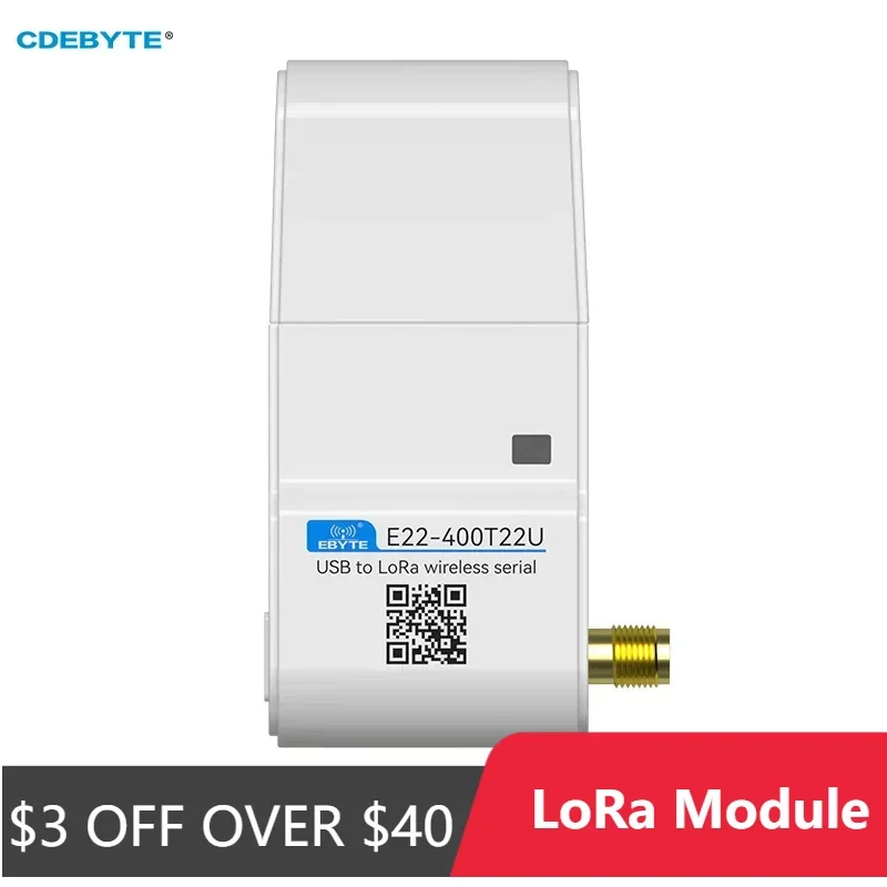 

Модуль LoRa, USB-интерфейс 400 МГц, CDEBYTE E22-400T22U, 22 дБм, беспроводной модуль DIP на большие расстояния, 5 км с антенной RSSI LBT