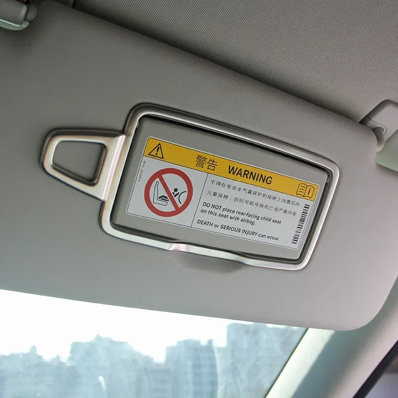 Suitable for Mercedes-Benz GLS GLE Gl ML W205 GLC E260 2-pack stainless steel car sun visor cosmetic mirror decorative frame sti