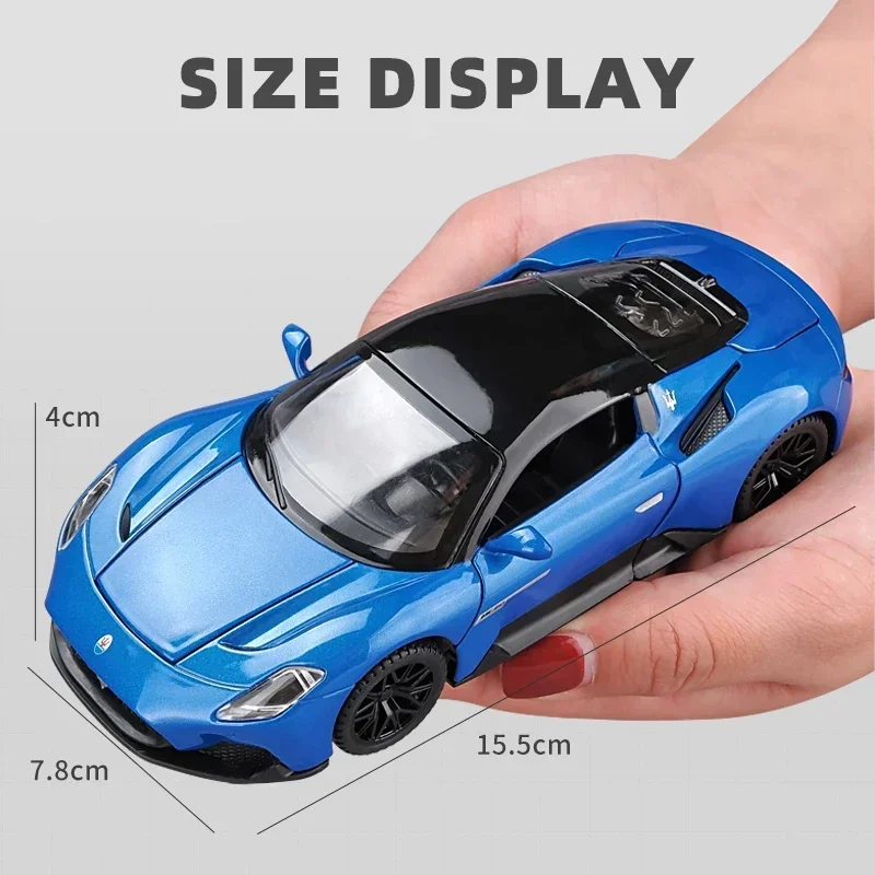 マセラティ-ミニチュア合金スポーツカー,ミニチュア金属車,音と光のシミュレーションおもちゃ,ワイルドスピード,1:32スケール,MC20