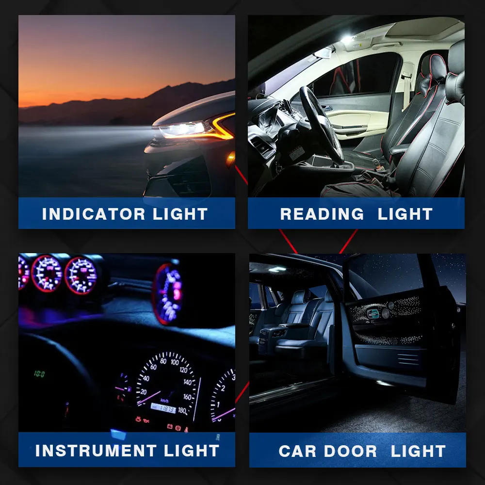 1pcs Strobe Flash DC 12V W5W 194 T10 1206 68SMD LED Bulb Auto Cars Motorcycles Door Warning Signal Clearance Light