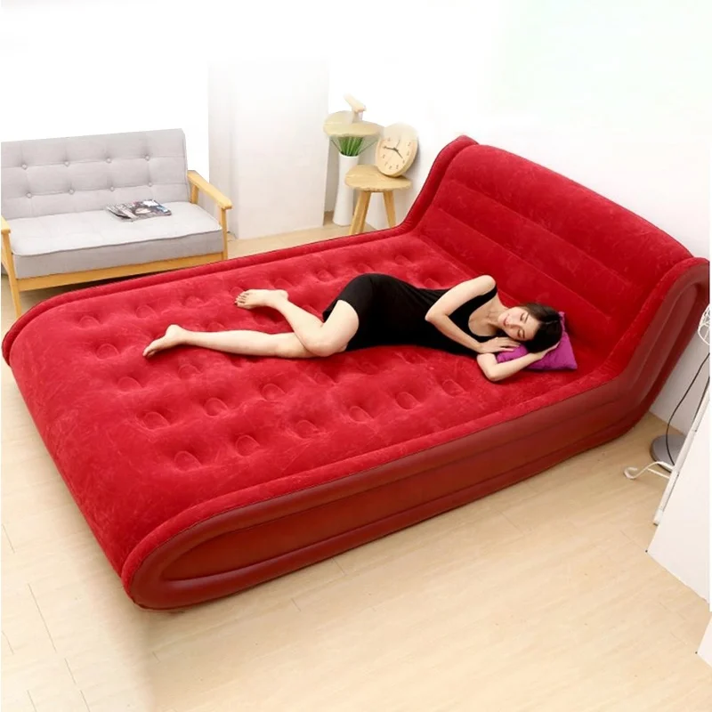 Air Mattress Easy to Inflate Mattress Hotel Folding Inflatable Bed Double High Strong Support Airbed
