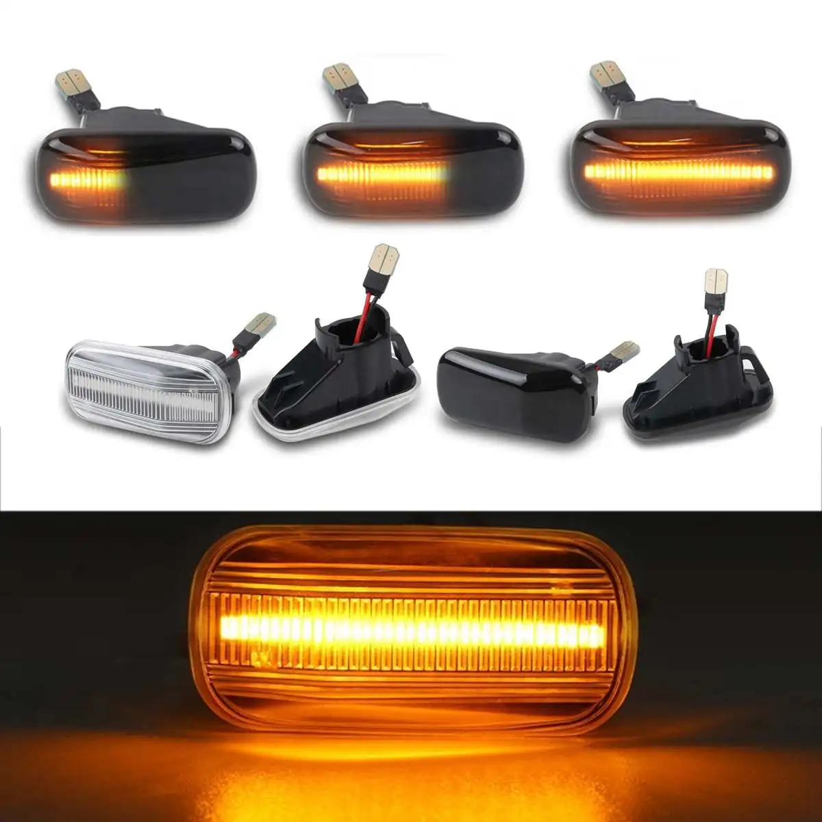 Pair Dynamic LED Side Marker Lights 12V Flowing Turn Signal Light Side Repeater Lamp Blinker For Honda for Civic Fit Jazz Stream