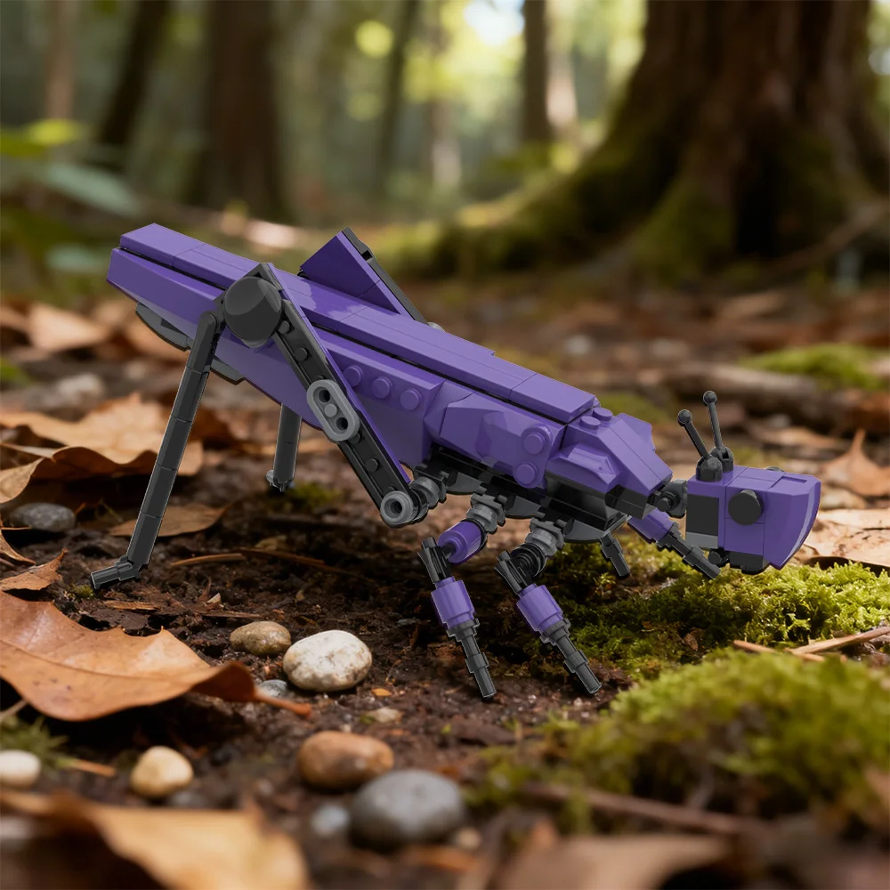 

Royal Blue Grasshopper Building Blocks Set Detailed Locust Model with Long Antennae & Jumping Legs Realistic Wildlife DIY Kit