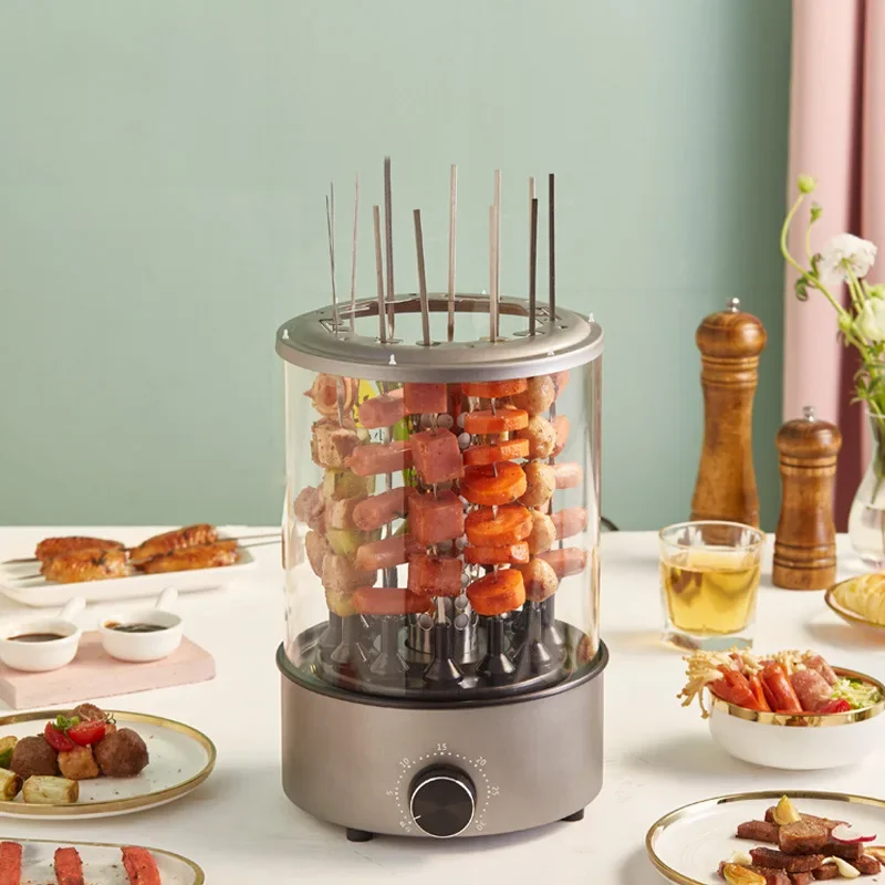 Household Vertical Rotating Smokeless Grill, Electric Barbecue Appliance