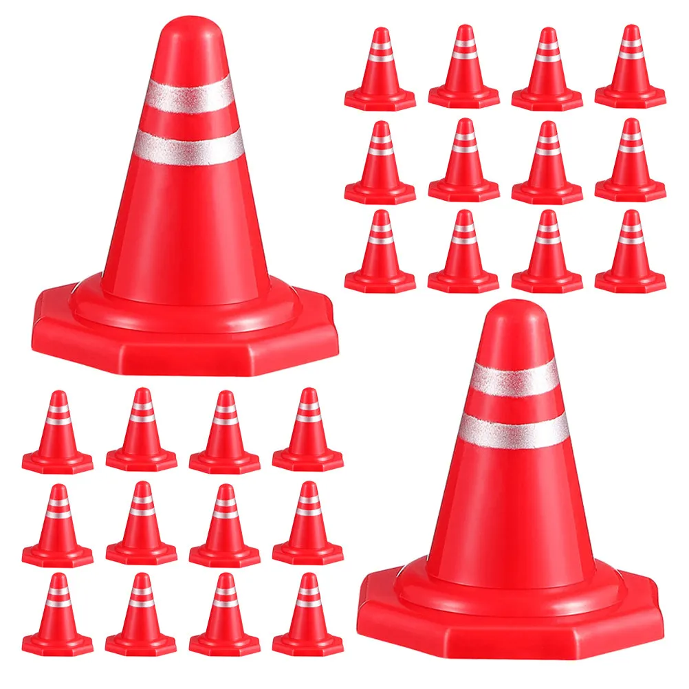 

40Pcs Parking Scene Simulation Sand Table Miniature Plastic Traffic Cones Roadblocks Barricades Educational Kids Learning