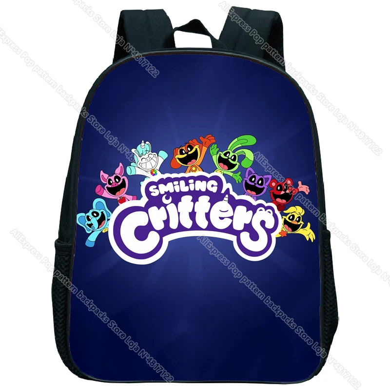 Mochila pequeña de dibujos animados para niños pequeños, morral escolar de Critter sonriente, impermeable, para guardería, regalo