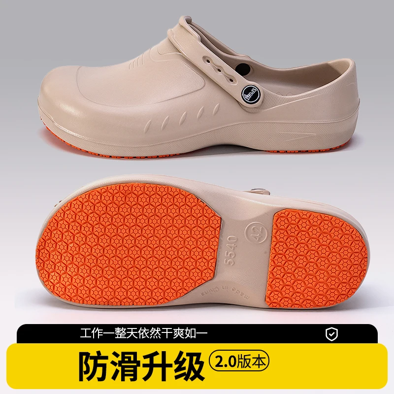 Non Slip Chef Clogs for Men Waterproof Oil Resistant Work Shoes Slip on Nursing Shoes Anti-Slip Kitchen Restaurant Medical Clogs