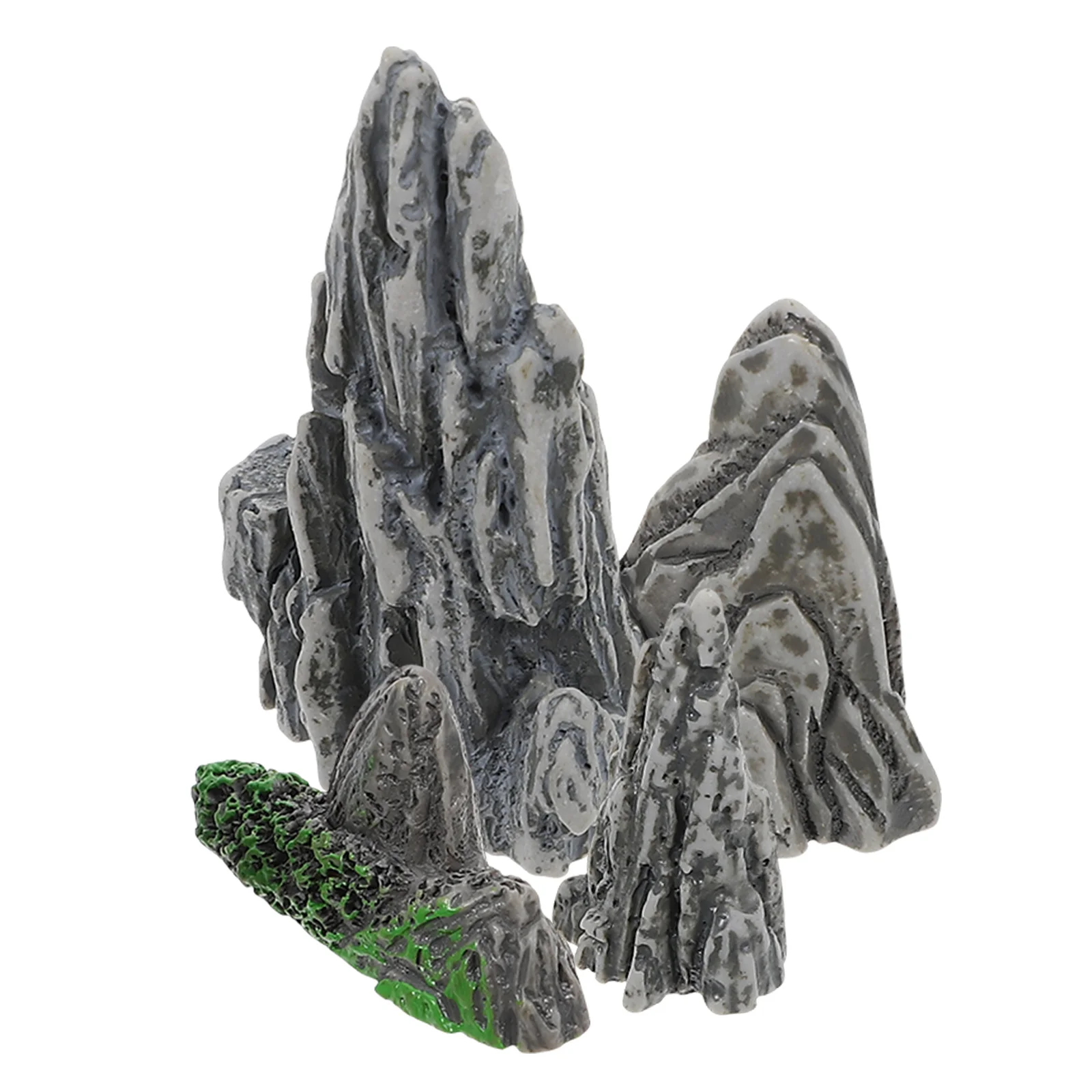 

4 Pcs Miniature Rockery Accessories Decor Landscape Adornment Resin Mini Garden Bonsai Sand Table nament Lifelike