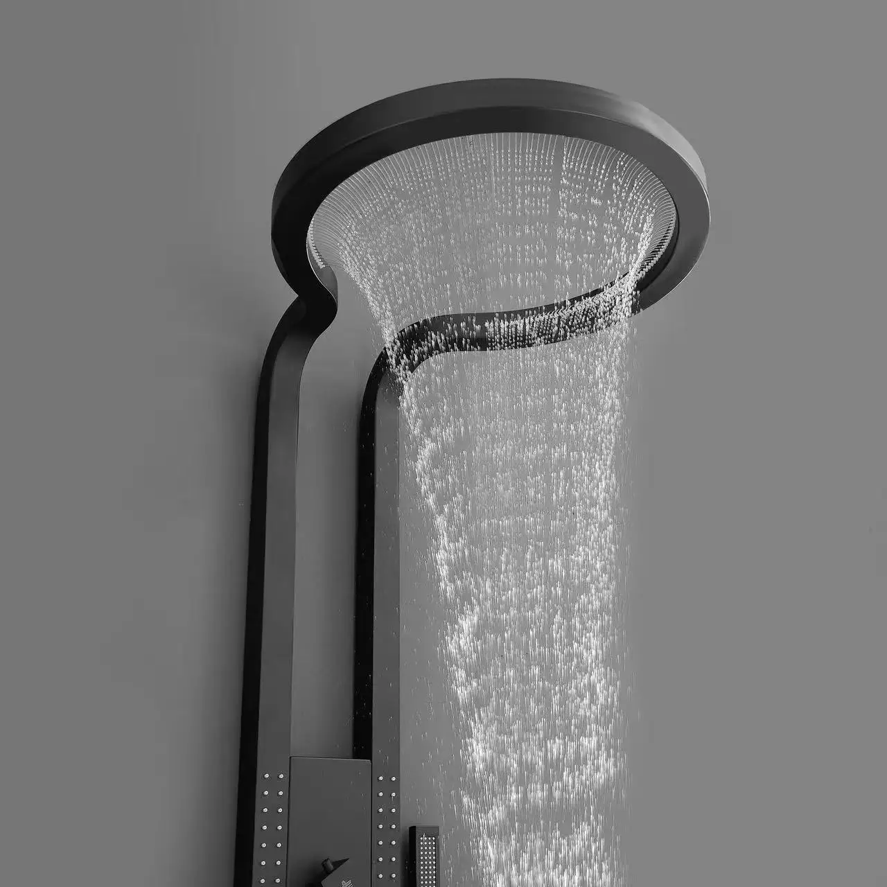 Luxury European Style Copper Wall-Mounted Shower Set, High-Pressure Rainfall Rotating Multi-Function, Home Bathroom Fixture