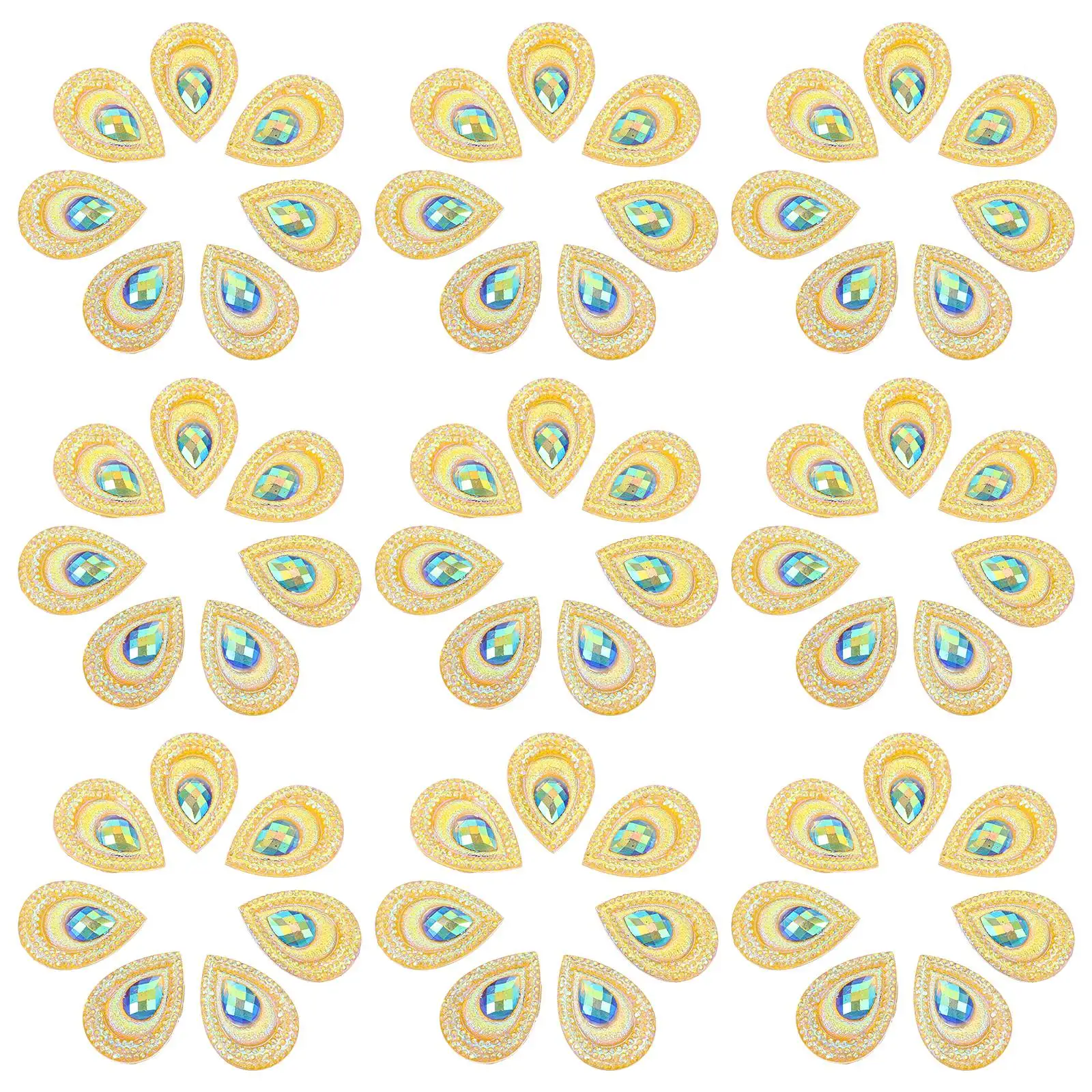 

1 set Droplets Diamonds 18x25mm Tail DIY Craft Sewing Peacock Rhinestones Accessories