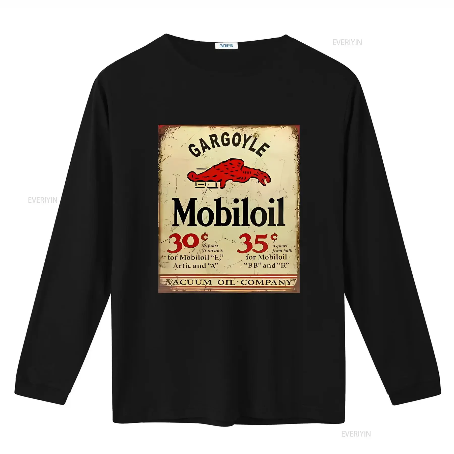 Gargoyle Mobiloil Cotton T Shirt  Vintage Style Retro Design vintage Washed Unisex fashion streetwear graphic Breathable