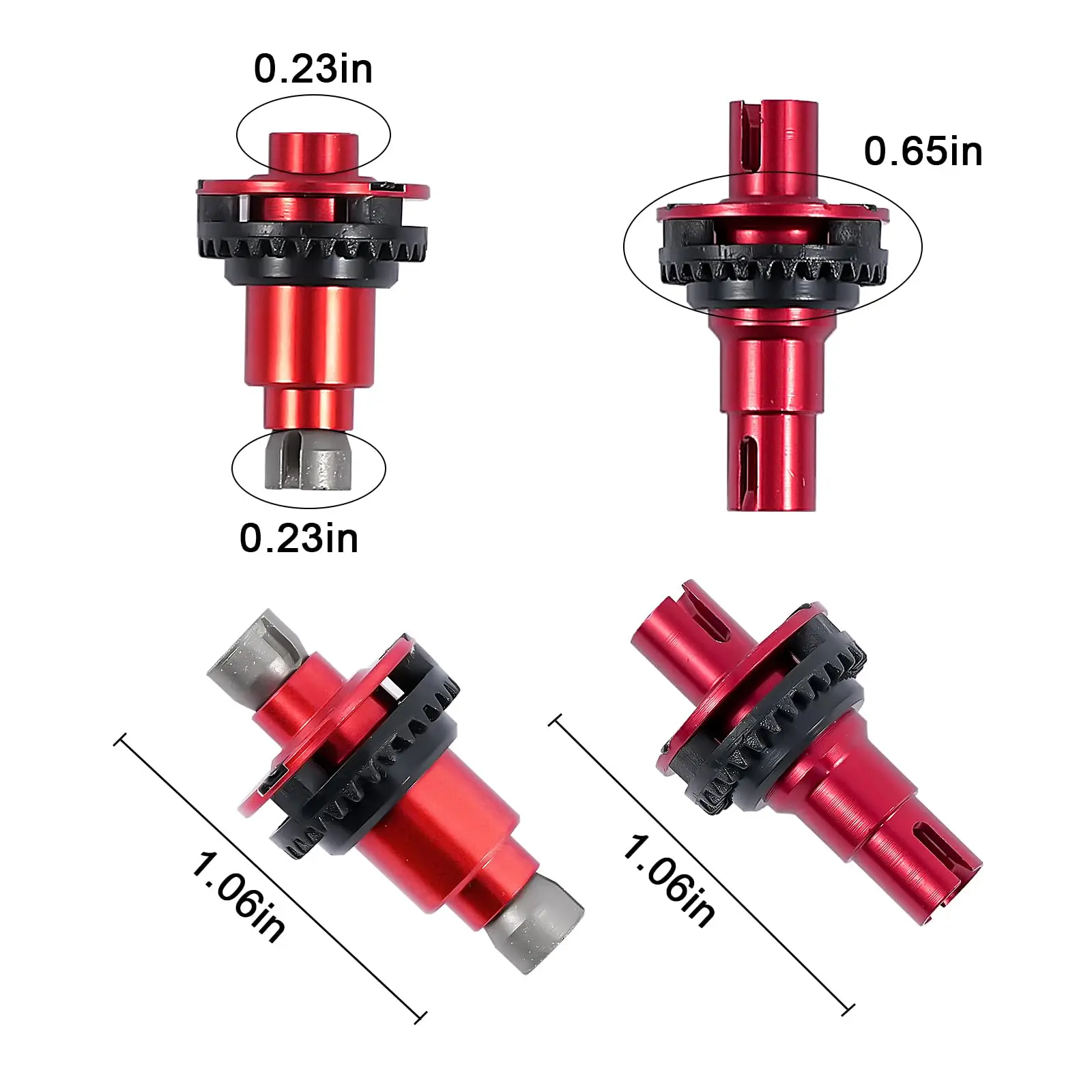 1Set Front Differential and Rear Straight Axle Kit LK001-FR for 1/24 MINI-Z AWD RC Car Upgrade Parts