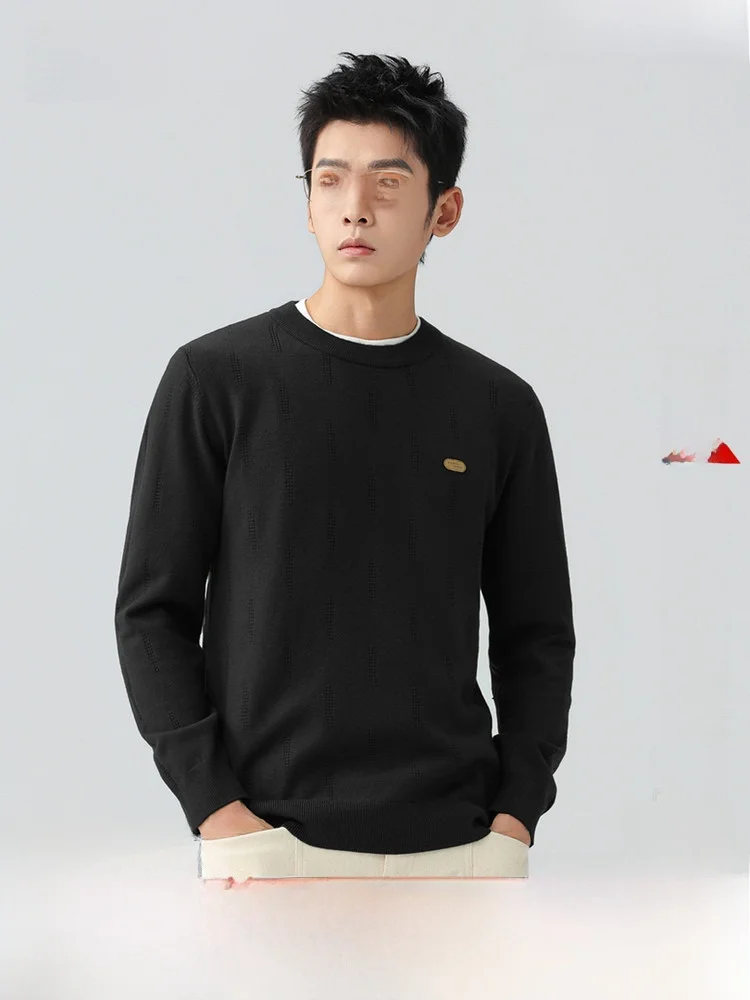 

Snow mid Fly 2026 Spring New Men's Knitted round Ne Casual Soft Faion Busin Base Layer Knitted Sweater