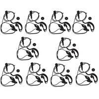 10pcs Baofeng UV-5R Walkie Talkie G Shape Ear Hook Earpiece 2 Pin PTT Mic Headset Microphone for 888S 777S 666S Handheld Radio