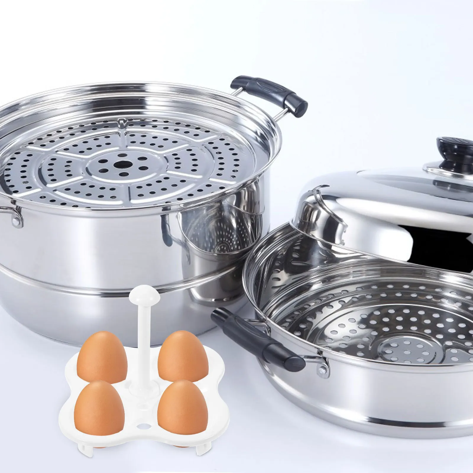 

2Pcs Plastic Egg Steaming Rack Reusable Kitchen Supply Multi-Function Heat-Insulation Mat for Home Cooking