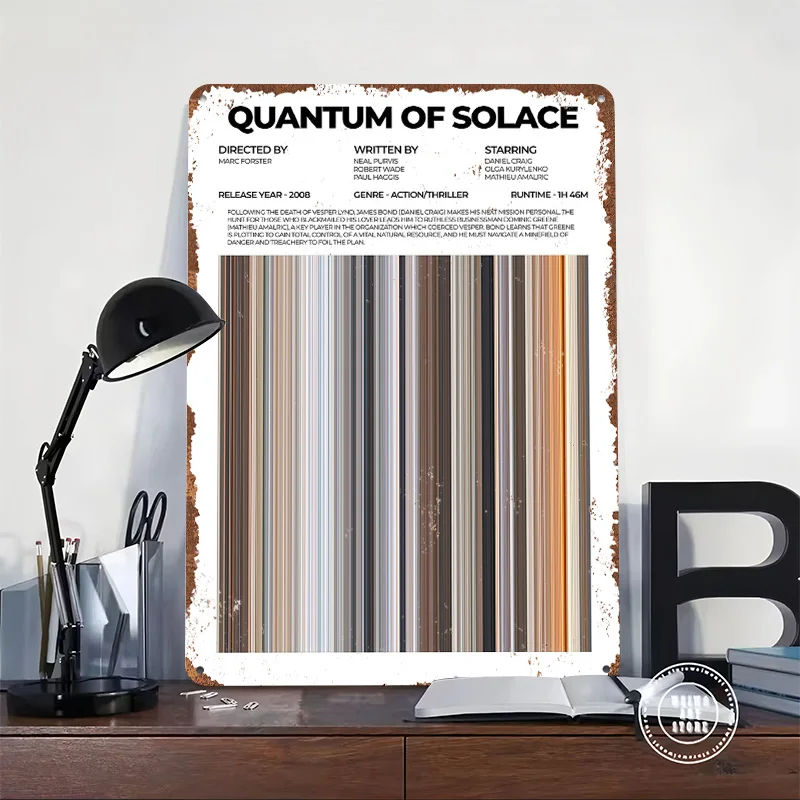 Quantum of Solace Movie Printed Poster Customized Wall Art Retro Vintage Metal Tin Signs for Gamer Room Decoration At Home Decor