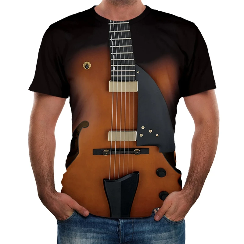 

Guitar Cosplay T-shirt Men's Clothing Funny Design Short Sleeve T Shirts 3D Print Street Fashion Music Stage Party Cool Tees Top