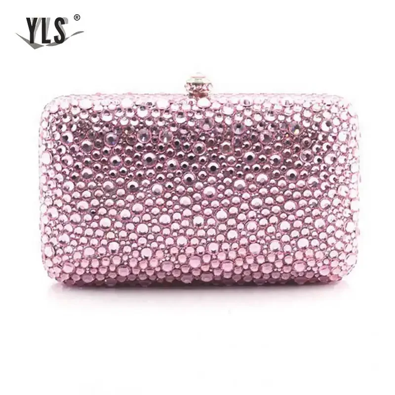 2024 New Torebki Damskie Renowned Designer Celebrity Luxury Party Banquet Diamond Pink Handbag Women\'s Cocktail Wedding Wallet