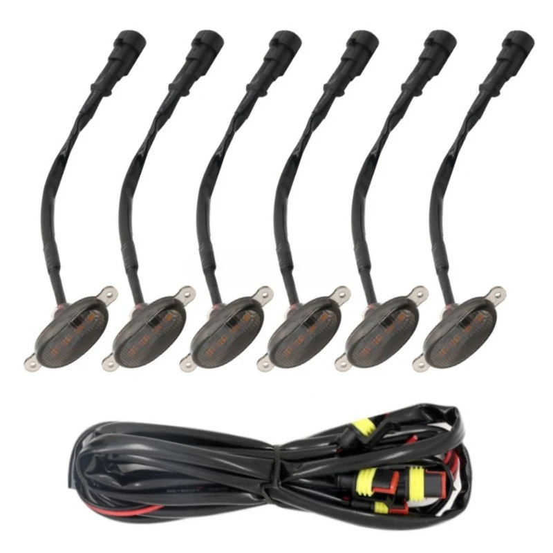 DC12V/6W is suitable For Raptor F150 17-19 models, car one-to-6 middle net light LED warning light (color: black)