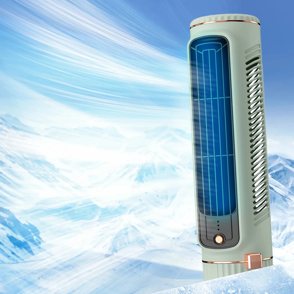 Tower Fan USB Charging Desktop Cooling Fan Bladeless Summer Fan Wireless Desk Fan for Home Bedroom