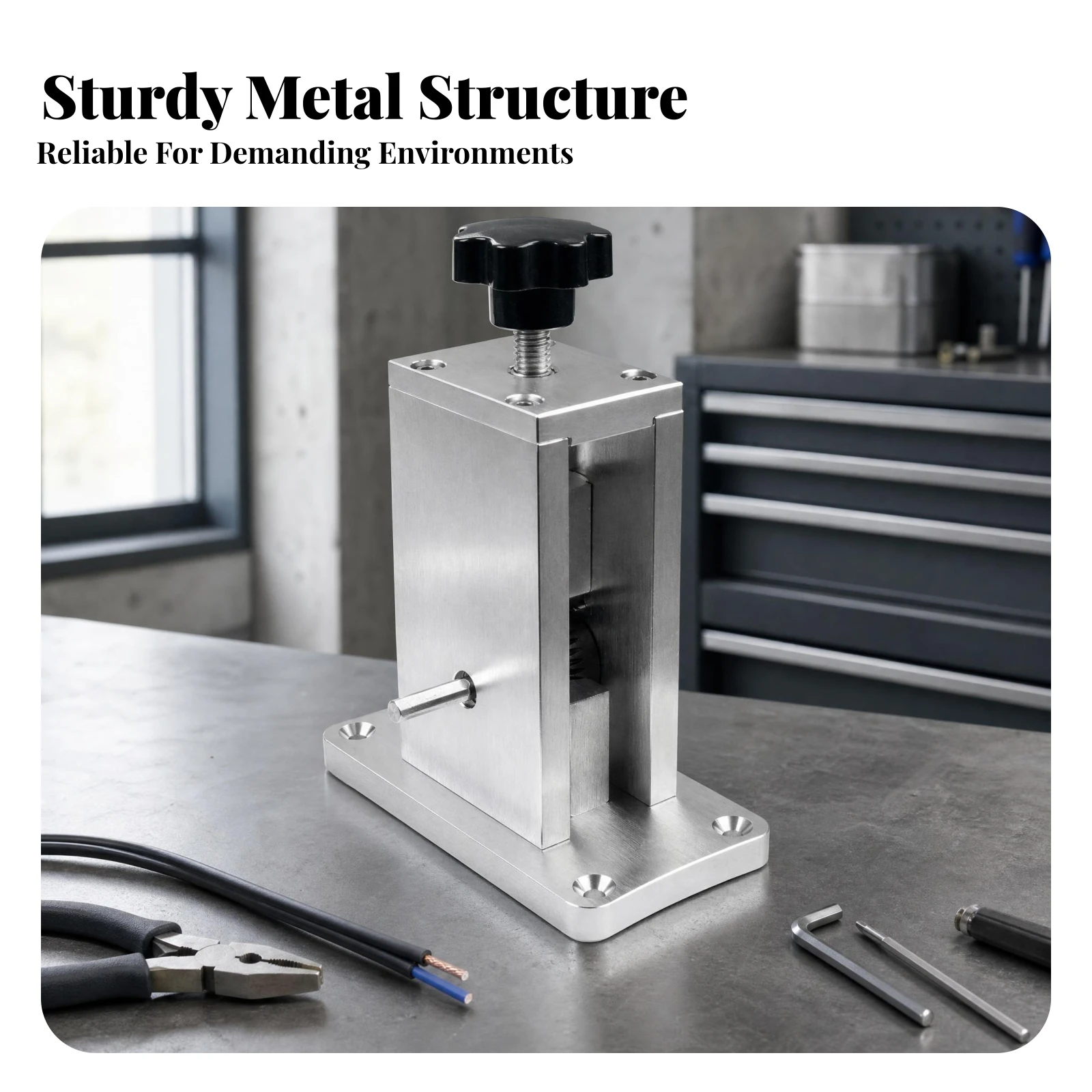 Hand Drill Cable Stripper Compact Drill Powered Wire Stripper Adjustable Wire Stripping Machine Brushed Silver Finish